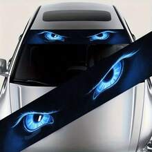 1pc Electric Blue Mysterious Eye Design Car Windshield Sticker, Glow In The Dark, Perfect For Enhancing Your Vehicle's Appearance, Made Of Durable Weather-Resistant Material, Suitable For All Car Models - CC - View 6