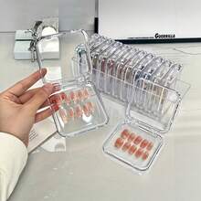 1/5 PC Creative Nail Art Storage Box, Transparent Acrylic Dustproof Nail Art Display Box, Suitable For Storing Jewelry, Bracelets, Cards, Nail Technician Supplies, Cosmetics, Travel Essential,And Dorm Room Essential For The Start Of The School Season - Multicolor - View 2