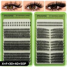 Segmented Cluster False Eyelashes With Lower Lashes, Curling Cluster Lash Book, DIY Home Eyelash Extension For Natural Makeup Look - C - View 7