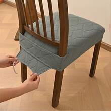 1/4/6pcs Solid Color Chair Back Cover & Seat Cushion, Home Dining Chair Pad, Living Room Home Decor, Halloween Decoration - Multicolor - View 16