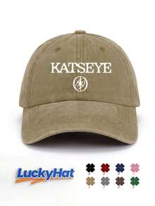 KAT*EYE 字母圖案印花復古棒球帽，復古美學 Y2K 街頭風爸爸帽，中性休閒遮陽戶外帽 - KATSEYE - 查看 9