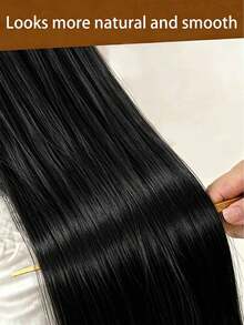 18-34 Inch Straight Black Synthetic Hair Ponytail Extensions, For Women - Multicolor - View 8