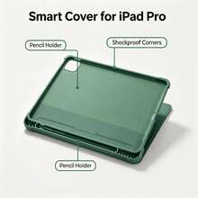 Case For IPad Pro 11 Inch Case 4th/3rd/2nd Generation 2022/2021/2020, Soft TPU Protection, Pencil Holder, Tri-Fold Stand, Auto Wake/Sleep, Shockproof Lightweight - Solid Color - View 3