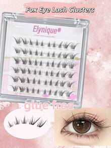 60pcs Lightweight Natural Cat Eye Cluster False Eyelashes, Soft & Fine Single Cluster Lashes, Transparent Lash Stem, Natural Look DIY Cluster Lashes, Suitable For Daily Makeup - View 4