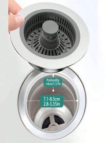 1/2/4Pcs Kitchen Sink Drain Strainer And Stopper Combo, 3-In-1 Stainless Steel Pop Up Sink Stopper And Drain Strainer, For Standard Drains, Ideal Kitchen Sink Protector,Floor Drain Cover, Modern Kitchenware,Kitchen Organizer - Multicolor - View 4