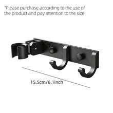 Creative No-Drill Adhesive 4-Hook Rack, Multi-Purpose Aluminum Hooks For Home Bathroom, Can Be Drilled, Shower Head Holder, Towel & Bath Ball Holder, Bathroom Kitchen Wall Door Back 4-Hook Rack, Coat Rack, Multi-Purpose Rack, White/Blue/Red/Yellow - Multicolor - View 11