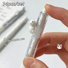 4pcs Cute Cat Shaped Retractable Gel Pens 0.5mm Fine Tip Black Ink, Suitable For School Office Supplies Stationery Set - Sets - View 4