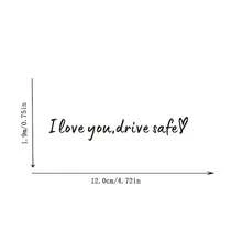 I Love You Driving Mirror Sticker, Drive I Love You Sticker With Heart, Car Rear View Mirror Decal - 1pc - View 2