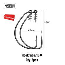 Kingdom 1 Pack Spring Fishing Hooks 3# 5# 6# 8# 10# Carbon Steel Soft Bait Hooks With Spring Lock, Weighted Worm Hooks For Soft Lure Fishing - Black - View 24