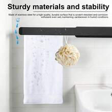 1pc Drill‑Free Self‑Adhesive Towel Rack, Modern Minimalist Metal Wall Mount Towel Bar, Space‑Saving Towel Holder For Bathroom, Kitchen, Vanity Cabinet Decor - Multicolor - View 3