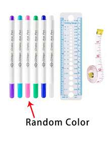 12pcs Disappearing Ink Pens, Water-Soluble Fabric Marker Pens, Sewing Art DIY Tracing Embroidery Supplies, Blue And Purple, Sewing Marking And Tracing Tools (Random Style, Random Color) - Multicolor - View 12