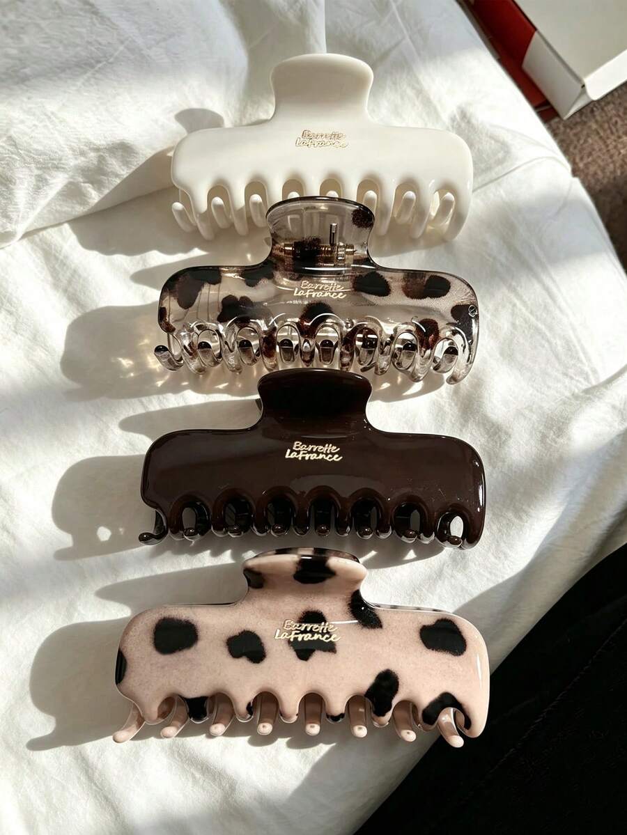 4件/1件 女款 11.7cm/4.60in 豹紋系列 白色 玳瑁色 棕色 卡其色 大號髮量輕量塑料髮夾 時尚百搭 高端優雅 極簡風格 純色髮爪 浴室髮飾 適合日常外出 休閒派對 通勤 海灘度假 髮型馬尾紮髮 盤髮 洗臉沐浴 化妝穿搭配飾 髮飾髮夾 - 彩色 - 查看 1