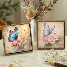 24 Sheets 6*6 Inch Non-Repeating Vintage Distressed Butterfly & Floral Scrapbook Paper, French Old Letter & Postmark Collage Paper, Suitable For Junk Journal, Bullet Journal, Scrapbooking, Greeting Card Making, Photo Album Background, DIY Handmade Collage Decoration - Square - View 5