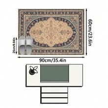 1 Buah Karpet Persia Timur Tengah Tradisional Motif Vas Biru & Merah Tua, Karpet Persegi Panjang Gaya Eksotis Klasik dari Bahan Kasmir Imitasi dengan Totem Vas di Tengah dan Detail Pinggiran Bergelombang Berlapis-lapis, Dapat Dicuci dengan Mesin, Cocok untuk Ruang Tamu/Kamar Tidur/Dekorasi Klasik Musim Gugur & Musim Dingin, Dekorasi Rumah yang Estetis - MultiWarna - View 14