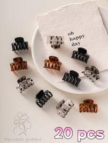 15/20/30 Mini Flower Hair Clips Brown Small Hair Clips Braided Hair Clips Broken Hair Bangs Clips Hair Claws - Multicolor - View 7