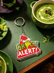 Splendor Fashion Christmas Bag Keychain, Double-Sided HD Printed Transparent Acrylic Gesture Decoration Delicate Hanging Decoration, Suitable For Backpacks And House Keys - Multicolor - View 8