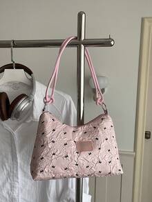 女款極簡休閒手提包，新款高品質小眾設計百搭單肩包 - 粉色 - 查看 12