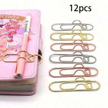 6pcs Mixed Color Multi-Function Heart Metal Pen Clips, Paper Clips With Pen Holder, Notebook Accessories, Pen Holder, Pen Pendant, Back To School, School Supplies - Multicolor - View 13
