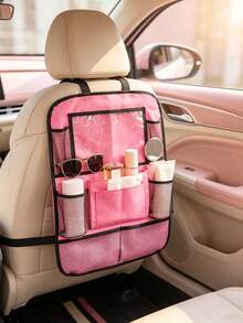 1pc/6pcs Car Seat Back Organizer With Tablet Holder, Multi‑Pocket Backseat Storage Bag, Hanging Pouch For Tablet, Water Bottle, Tissue & Sundries, Universal Car Interior Accessory For Neat Back Seat On Trips & Daily Driving - Multicolor - View 10