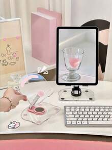 Acrylic Tablet And Phone Stand - Multi-Functional, Rotatable And Adjustable Desktop Stand. This Transparent Multi-Angle Stand Is Suitable For Home And Office Desktop Decoration, And Can Also Be Used As A Decorative Accessory For Halloween, Thanksgiving And Christmas. - B - View 7