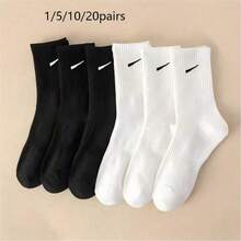 1/5/10/20 Pasang Kaos Kaki Olahraga Pria, Kaos Kaki Lari, Setengah Betis, Desain Anti Selip, Anti Bau, Kaos Kaki Basket - MultiWarna - View 11