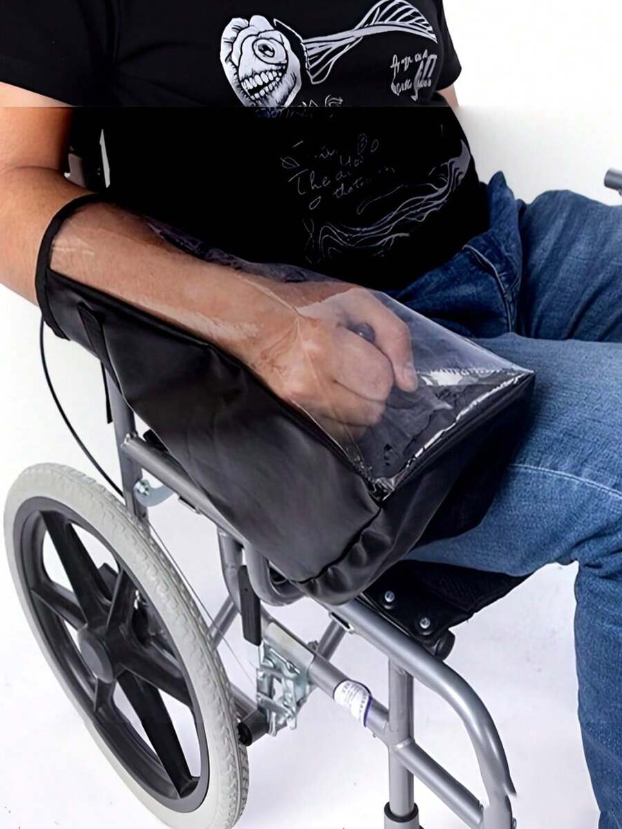 بطانية واقي شفاف من PVC وتصميم جلد PU لوحدة تحكم الكرسي المتحرك، بطانية دافئ مقاوم للرياح للأشخاص ذوي الإعاقة، مناسب للسفر في الهواء الطلق، هدية عيد الميلاد، بطانية دافئ مقاوم للرياح لذراع الكرسي المتحرك الشفاف - متعدد الألوان - مشاهدة 1