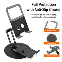 New Thickened Carbon Steel Rotating Stand, Universal Metal Stand For Phones And Tablets, Multi-Functional Desktop Support For Online Classes, Binge-Watching, Low-Angle Shots, And Live Streaming - View 7