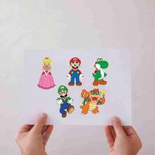 SUPER MARIO BROS. 1set/6pcs Fun Facial Features Collage DIY Stickers, Multiple Classic Cartoon Characters Can Be Freely Assembled To Exercise Children's Hands-On And Brain Skills. Both Boys And Girls Love It, Making It An Excellent Holiday Gift (Stochastic Style) - Multicolor - View 3