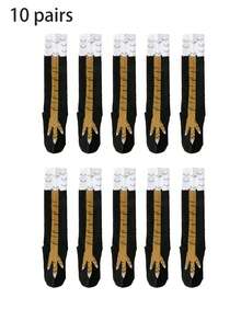 1 Pair Men's Funny Chicken Claw Pattern Crew Socks, Suitable For Parties And Gatherings - Multicolor - View 9