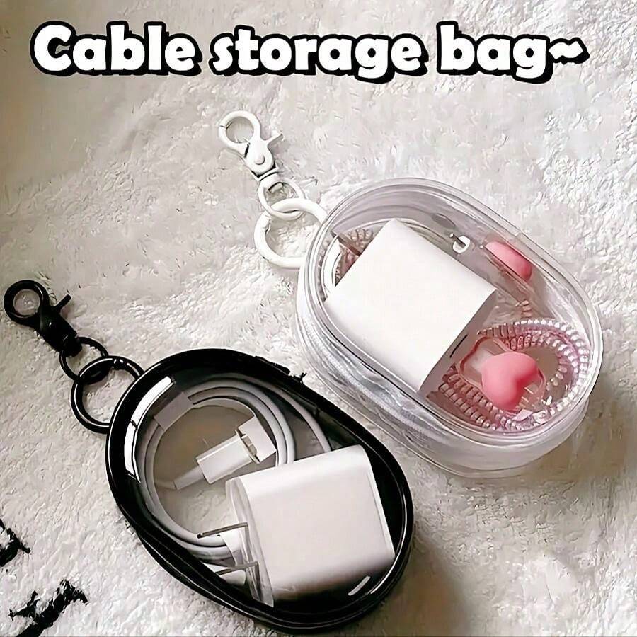 Mini Transparent Zipper Storage Bag, Multifunctional Jewelry Device Storage Box, Suitable For Headphones, Charging Case, Keychain, Ring, Transparent Travel Accessory Bag, Toiletries Bag - Multicolor - View 1