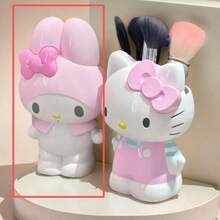 SANRIO 1 قطعة صندوق تخزين مكتبي متعدد الوظائف، خفيف الوزن، تصميم قطة كرتونية وردية لطيفة مع فيونكة، مناسب لتخزين لوازم المكتب/الدراسة، أقلام، أقلام رصاص، أقلام تحديد، حرف يدوية، تخزين مكتبي، تنظيم مستحضرات التجميل على السطح، توفير المساحة، أسلوب بسيط، منظم مكتبي مثالي، صندوق تخزين حامل أقلام محمول - متعدد الألوان - مشاهدة 13