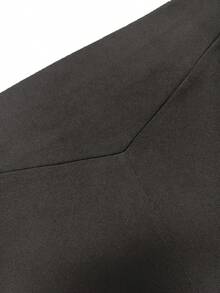 Plus Size Women's Solid Color Elastic Waist Flare Casual Long Pants - Black - View 9