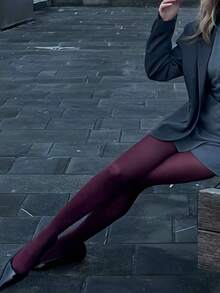 1pair Women's High Elasticity Sexy Slim Fit Velvet Tights, Suitable For Party, Home, Business Office, Spring And Autumn - Multicolor - View 3