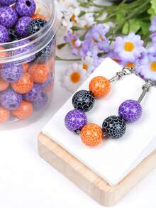 10/20/50pcs Halloween Spider Web Beads For Jewelry Making, Black Wood Beads For Keychain Making Supplies, Halloween Decor, Gothic Style Crafts - Spider Web Beads - View 5