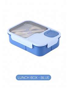 1pc Divided Sealed Fruit & Salad Box, Microwave- Lunch Box With Utensils, Suitable For Office Workers, Work, Travel, Students, Teenagers, Hand Washable - Purple - View 16