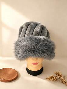 1pc Faux Mink Fur Ribbed Bucket Hat For Women, Winter Warm Ear Protection Fashion Hat, Thickened Cold-Proof Hat, Suitable For Autumn/Winter Seasonal Wear, Fashionable New Style - Vertical Stripe Style - View 16