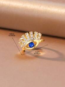 1pc Minimalist Fashion Evil Eye Design Zirconia Ear Cuff, Halloween Accessory, Suitable For Party Gathering Date Wear, Exquisite Holiday Jewelry Gift - Evil Eye - View 7