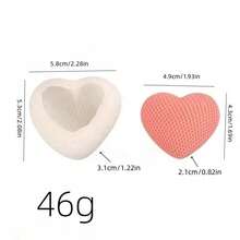 1pc Woven Heart Resin Mold, Heart-Shaped Candle Silicone Mold - White - View 3