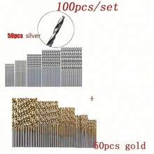 50/100件組 鈦塗層高速鋼鑽頭套組,135°尖端,適用於DIY手工、木工、雕刻與珠寶製作,尺寸1/25"至1/8",金屬圓柱形圓柄扭鑽,適用於金屬、木材、塑膠,適合居家修繕,簡單工具,方便實用 - A - 查看 7