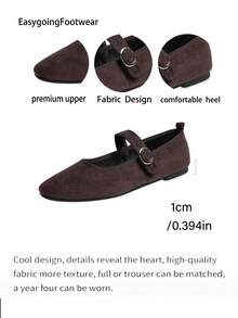 All-Season Round Toe Flat Shoes Suede Vintage Elegant Nude Breathable Comfortable Commute Shopping Multi-Style Mix And Match Low Vamp Women's Shoes - Coffee Brown - View 9