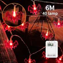 Halloween String Lights, LED Red Bat String Lights, Suitable For Halloween, Party, Yard, Indoor, Outdoor Decoration, LED String Lights, Holiday Party Decoration String Lights - Colorful String Lights - View 15