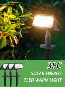 7LED Outdoor Solar Waterproof 7-Statue Spotlight Floodlight Tree Light Dual-Use Spotlight Super Bright Landscape Yard Lawn Garden Villa Decorative Lighting Suitable For Yard, Landscape, Statue, Fountain, Garden, 1pc/3pcs - Spotlight - View 15