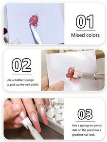 Nail Art Sponge Tool Set (Includes Metal Clip): Features Mini Square Sponges For Gradient And Blended Nail Designs, Plus Palette Paper For Mixing Colors-Essential, Professional-Grade Tools For Nail Technicians. - Multicolor - View 2