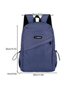Men's Large Capacity Casual Backpack, School Bag For Middle School, High School And College Students, Daily Commute Laptop Bag, Outdoor Travel Backpack, Multi-Pocket Zipper Closure Multifunctional Storage Bag, Multiple Colors Available, Collegiate Style - A - View 3