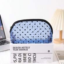 1pc Fashion Mesh Heart Makeup Bag, Travel Toiletry Bag, Large Capacity Storage Bag, Suitable For Toiletries And Essentials Storage, Girls Holiday Gift - Heart Mesh Storage Bag - View 8