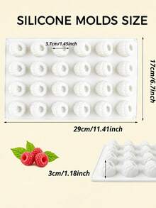 Cetakan Silikon Raspberry 24 Rongga 3D Anti Lengket untuk Kue Mousse Buah dan Puding, Loyang Panggang Cokelat Fondant Jelly Cake, Alat Dekorasi Kue Natal, Perlengkapan Baking Dapur yang Dapat Digunakan Kembali dan Mudah Dibersihkan untuk Rumah, Pesta, DIY - Putih - View 9