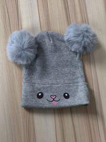 1/3pcs Solid Color Warm Rabbit Knit Hat, Suitable For Infants, Girls And Boys In Autumn/Winter, Perfect As A Cozy Home Party Gift For Babies - Multicolor - View 8