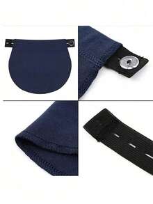 3pcs Women's Waist Extender, Elastic Waistband Extender With Buttons, Adjustable Black Fabric Waist Extender, Elastic Fabric Material - Multicolor - View 5