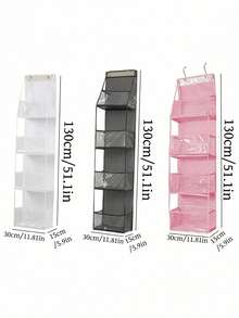 1pc Multi-Layer Non-Woven Fabric Hanging Storage Bag, Large Capacity Wall-Mounted Storage Organizer For Bedroom, Suitable For Hanging Clothes, Toys And Other Items - Dark Grey - View 10
