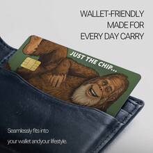Funny Bigfoot Cartoon Vinyl Bank Card Sticker, 1pc, Premium PVC Material, Scratch-Resistant And Durable, Removable Without Residue, Suitable For Credit Card And Debit Card Decoration - View 7
